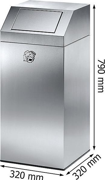 Produktbild kaiserkraft Edelstahl-Abfallsammler, für innen und aussen (45 l)