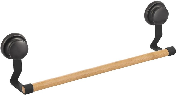 MSV Porte-serviettes noir mat, naturel