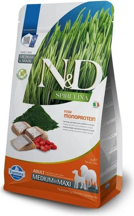 Immagine prodotto Farmina N&D Spirulina Herring Adult Med/Maxi - Cibo secco per cani - 7 kg (Adulto, 1 pz., 7000 g)