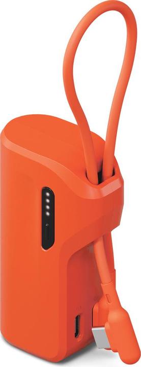 Actual product image Cygnett Battery bank Thumboost 5K Powerbank con cavo integrato (ORANGE) (CY5358PBCHE) (5000 mAh, 15 W, 18.50 Wh)