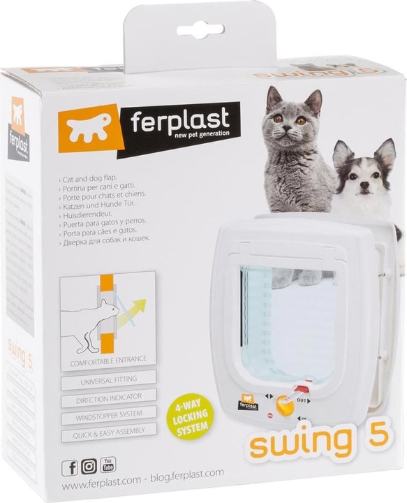 Actual product image Ferplast Cat door Swing 5T 4-way white (Manual cat flap)