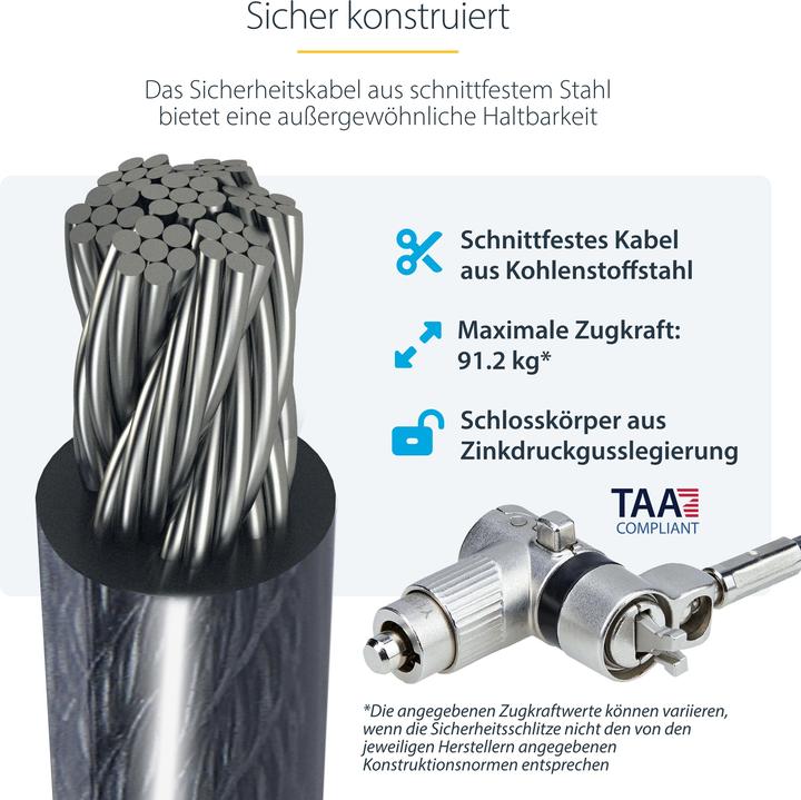 Productafbeelding StarTech COM 25-Pack Universele Laptopsloten 2m Hoofdsleutel Veiligheidsslot Noble Wedge/Nano/K-Slo