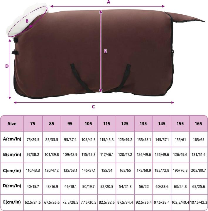 Produktbild vidaXL Pferdedecke (85 cm)