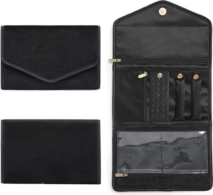 Produktbild Only-Bags.Store Schmuckrollen, Reiseschmuck-Organizer, faltbare Aufbewahrungstasche für Reiseringe, Halsketten