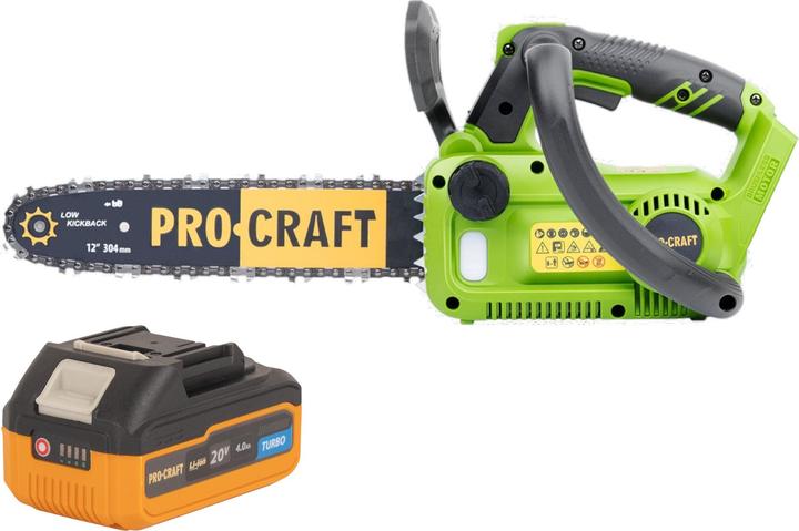 Produktbild Procraft PKA42Libb Akku Kettensäge 20 V 304 mm Brushless + 1x Akku 4,0 Ah - ohne Ladegerät (Akku Kettensäge)