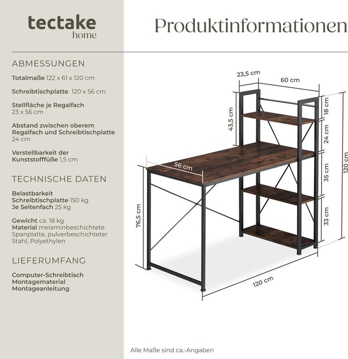 Produktbild tectake Hershey (122 x 61 x 120 cm)