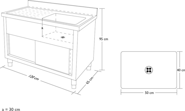 Actual product image Royal Catering Kitchen unit - 120 cm (30 cm, 120 cm)