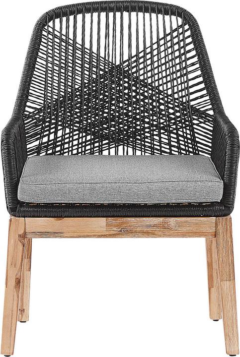 Produktbild Beliani Gartenmöbel Set Faserzement 200 x 100 cm 6-Sitzer Stühle schwarz / grau OLBIA (200 cm)