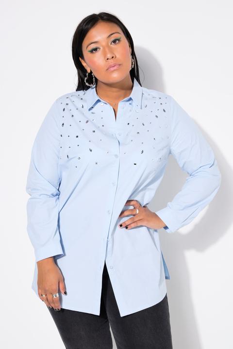 Produktbild Studio Untold Hemdbluse, gerade, Ziersteinchen, Langarm (58)