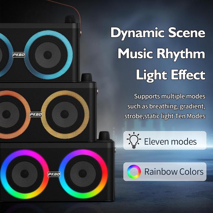 Image du produit Pkbd Karaoke-Maschine mit Bluetooth und 2 Mikrofonen