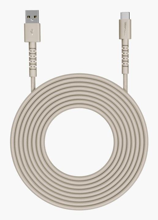 Fresh'N Rebel Fresh 'n Rebel USB-A zu USB-C silikon geflochtenes Kabel"FlexWave" 2m, Silky Sand (2 m, 18 W)
