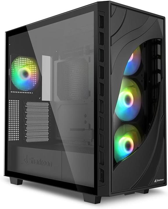 Immagine prodotto Sharkoon Rebel C80G RGB ATX Nero (nero) (ATX, mATX, Mini-ITX)
