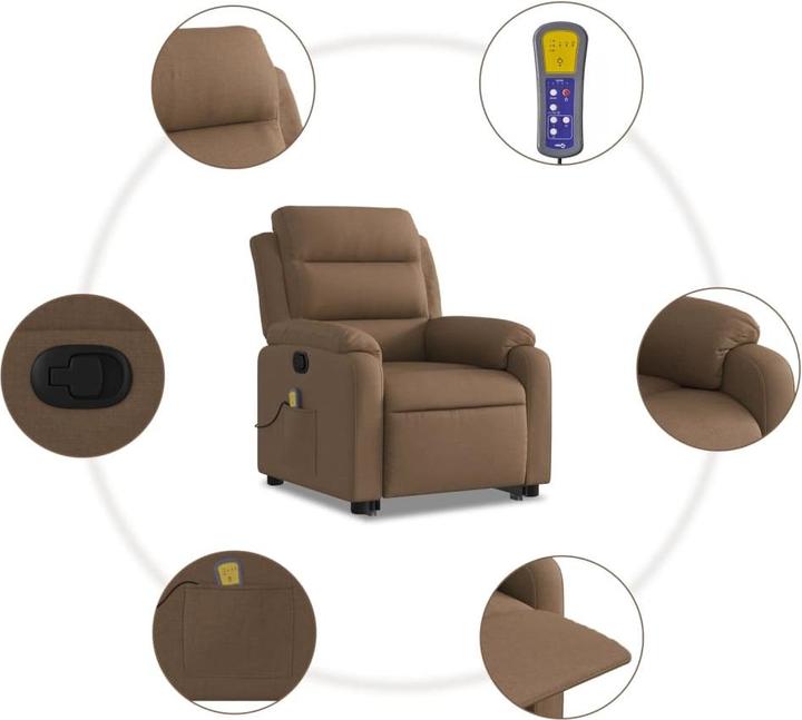 Immagine prodotto vidaXL Poltrona massaggiante con ausilio in tessuto