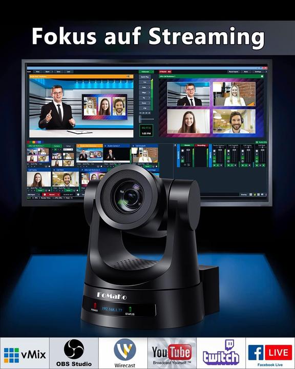 Produktbild FoMaKo SDI PTZ Kamera-Set mit KI-Tracking und 30x Zoom