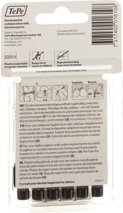Actual product image TePe Interdental Brush 1.5mm schwarz (6 x, 1.50 mm)