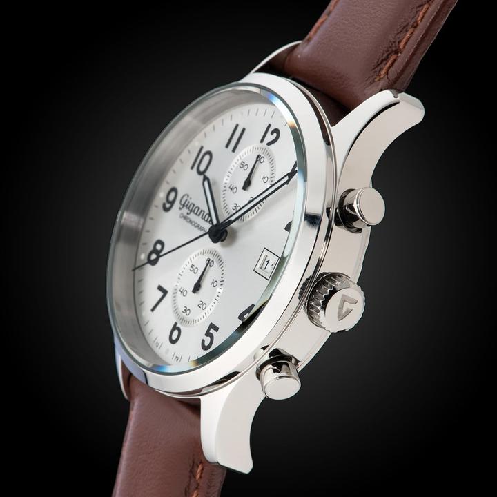 Actual product image Gigandet Elegantes analoges Chronographen-Armbanduhren mit Lederband und 50 m wasserdicht (Chronograph)