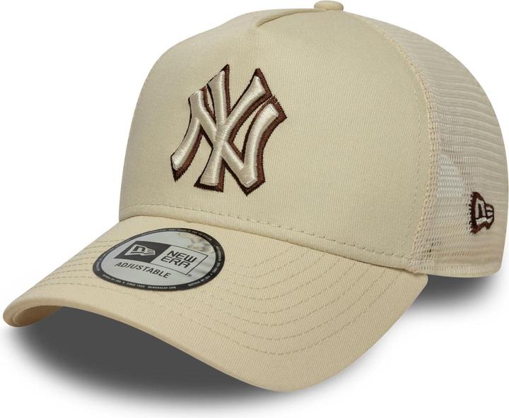 New Era A-Frame Mesh Trucker Cap - New York Yankees Beige (One size)