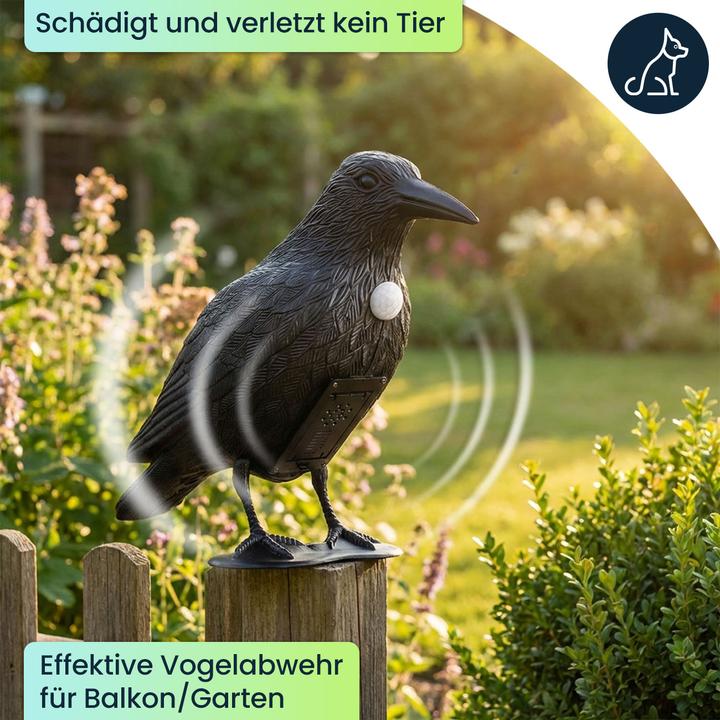 Produktbild Ideoon Vogelabwehr Krähe mit Soundeffekt, batteriebetrieben