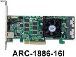 Produktbild Areca Raid Controller ARC-1886-16I 16-Port Tri Mode PCIe 4.0 x8 2x SFF 8654 LP