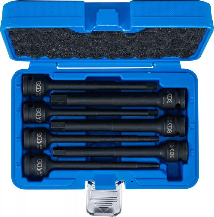 BGS Slagbitset | lengte 150 mm | 12,5 mm (1/2") aandrijving | interne zeskant 5 - 14 mm | 7 stuks. (Inbus)