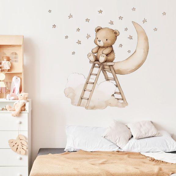 Actual product image Sipro Sipo Nástěnné samolepky do dětského pokoje, Teddy bear on a ladder