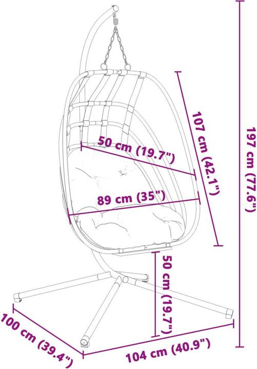 Immagine prodotto vidaXL Hängesessel (150 kg)