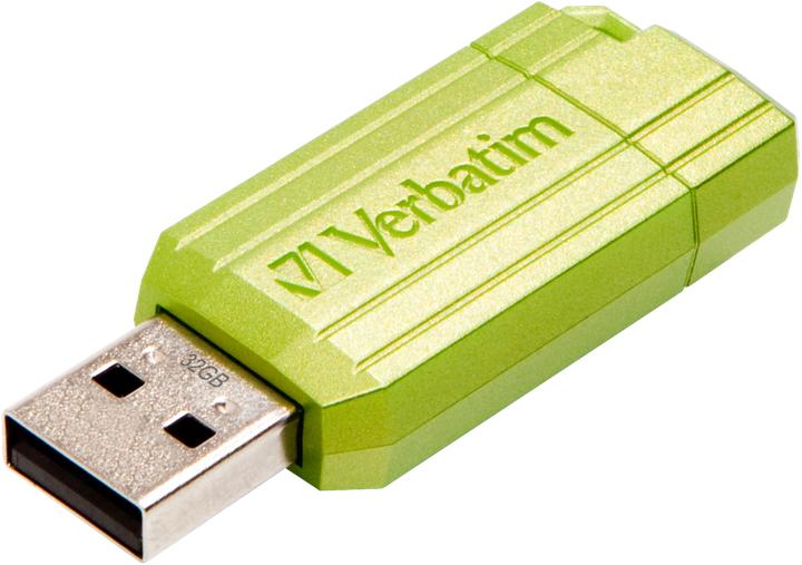 Actual product image Verbatim Store n Go Pinstripe USB 2.0 Eucalyptus Green 32GB (32 GB, USB-A)