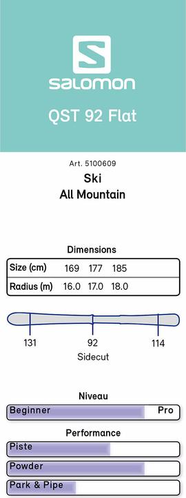 Image du produit Salomon QST 92 Forfait (1660 cm, Sans reliure)