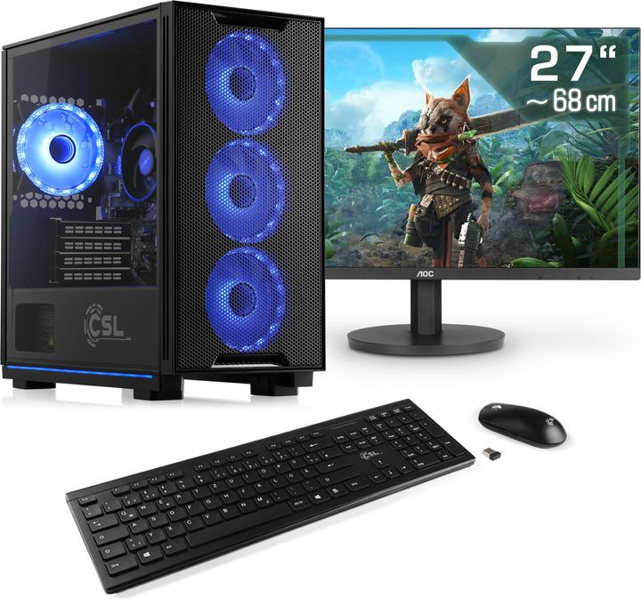 Produktbild CSL Gaming PC M11320H, QWERTZ Layout (DE) (1000 GB, 32 GB, AMD Ryzen 7 9700X, AMD Radeon Graphics)