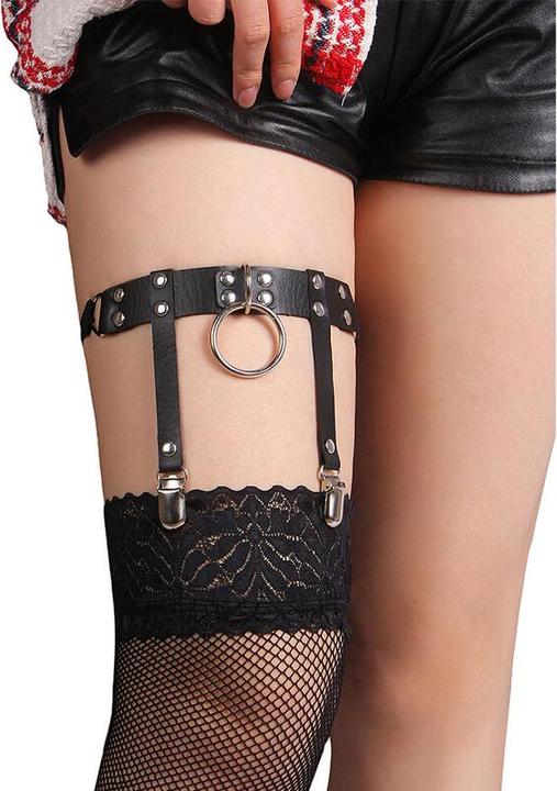 Actual product image Subblime 953744 Adjustable Punk Tights Leather Black One Size