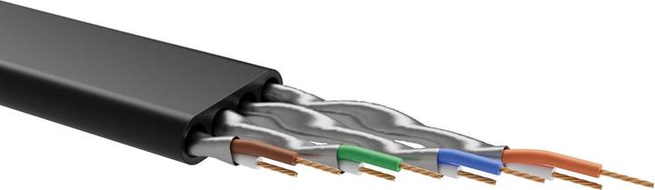 Actual product image S-Conn Flexline patch cable flat U/FTP Cat.8.1 highly flexible black 3.0m (U/FTP, CAT8.1, 3 m)