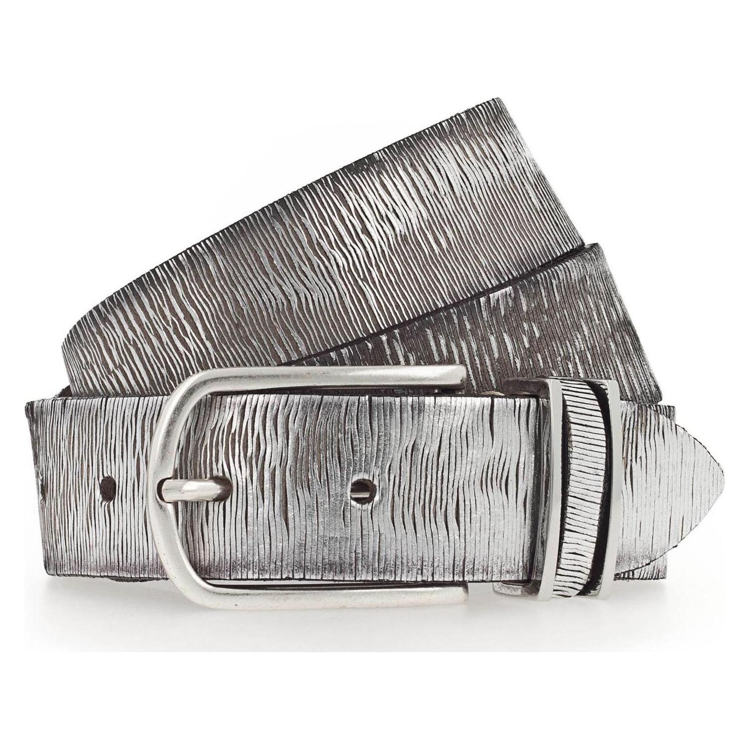 B.Belt, Damen, Gürtel, Cuno Silver Vollledergürtel, Silber