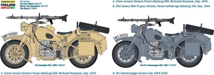 Actual product image Italeri BMW R75 German Mil.Motr w/Side Car
