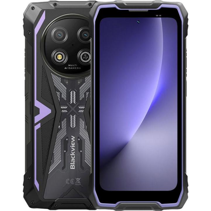 Blackview Rock 2 (NFC - 6.67" - 256 Go, 12 Go RAM - 15000mAh) Violet (256 GB, Viola, 6.67"), Smartphone, Viola