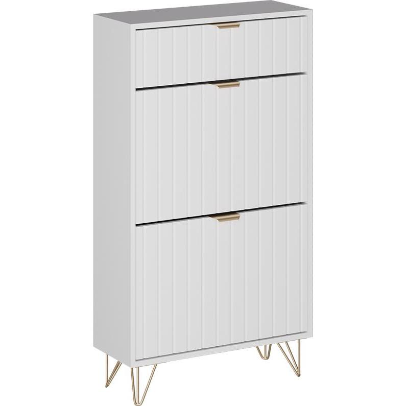 Vichy, Schuhschrank, Schuhschrank Helge, Weiss, 60 x 107.5 cm 2 Fächer