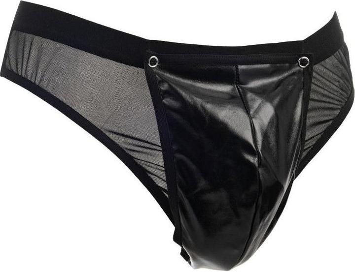 Productafbeelding Amorable by Rimba Transparante string met laklook - Een maat - Zwart (Eén maat voor iedereen)