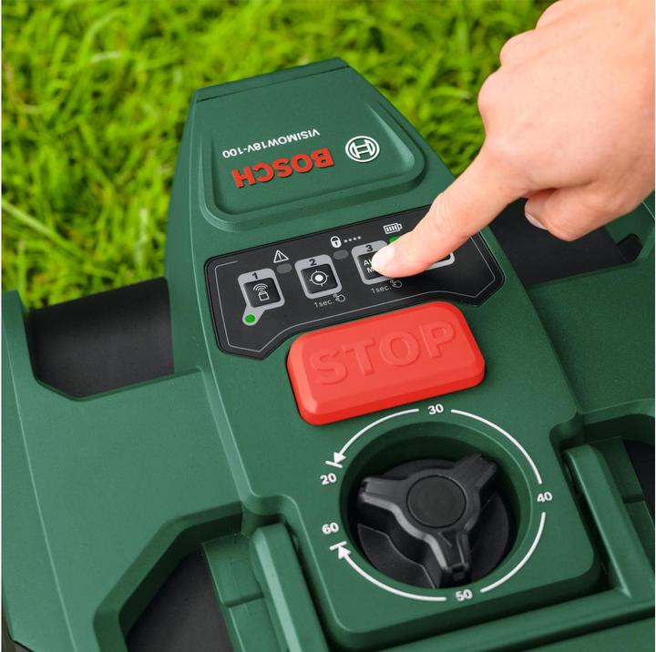 Actual product image Bosch Home & Garden VisiMow 18V-100 Solo (100 m², Without boundary wire)