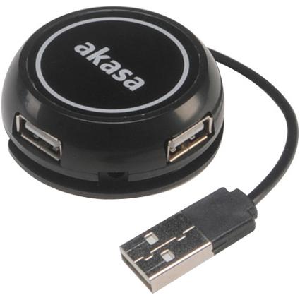 Akasa Connect4C 4-IN-1 (USB-A, 4 Ports), Dockingstation + USB Hub, Schwarz