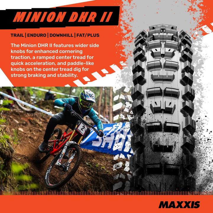 Actual product image Maxxis Minion DHR II WT TR EXO 60TPI Dual (27.5 x 2.40, 61-584)
