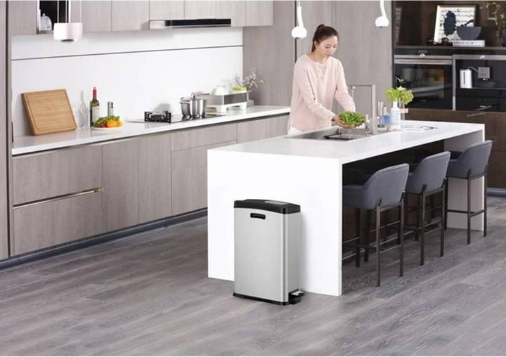 Produktbild kaiserkraft Tretabfallsammler aus Edelstahl (30 l)