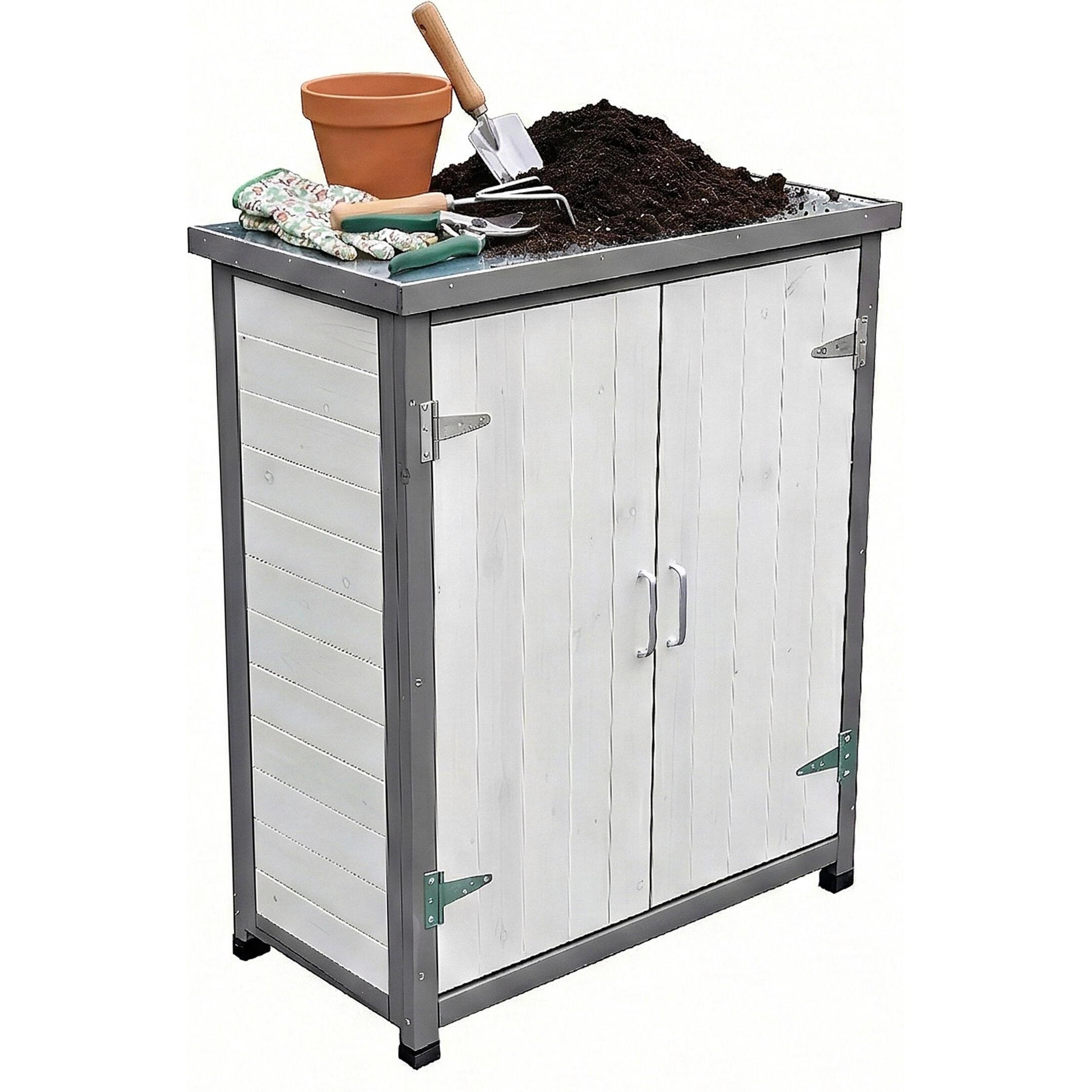 Relaxdays, Casetta da giardino + Armadio da giardino, Banco da giardinaggio