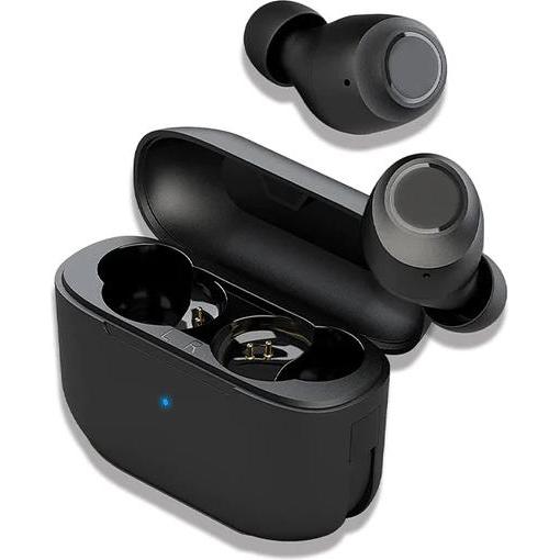 SonidoLab Vibe Slim Wireless Earbuds kabellose In-Ear Kopfhörer (32 h, Kabellos), Kopfhörer, Schwarz