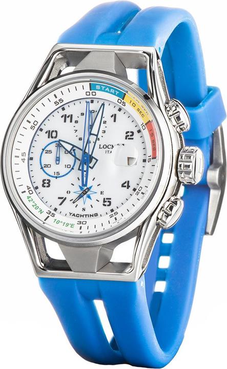 Produktbild Locman Italy Herrenuhr Yachting Chrono blau/weiss Ref. 0539 (Chronograph, 42 mm)