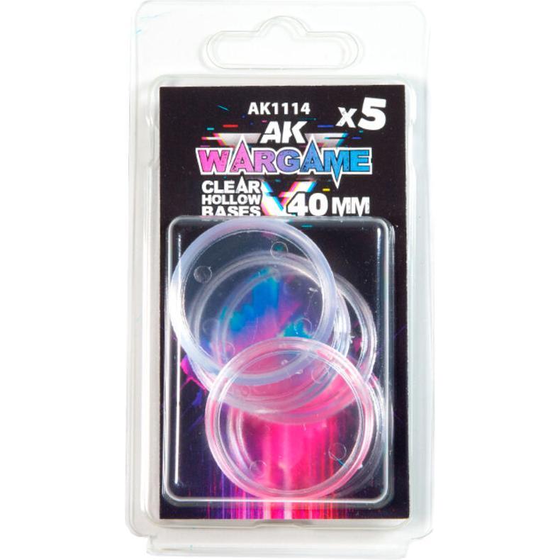 AK Interactive CLEAR HOLLOW BASE 40mm - 5 units