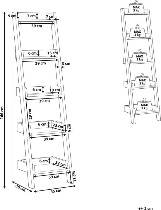 Produktbild Beliani Mobile Duo (45 x 36 x 166 cm)