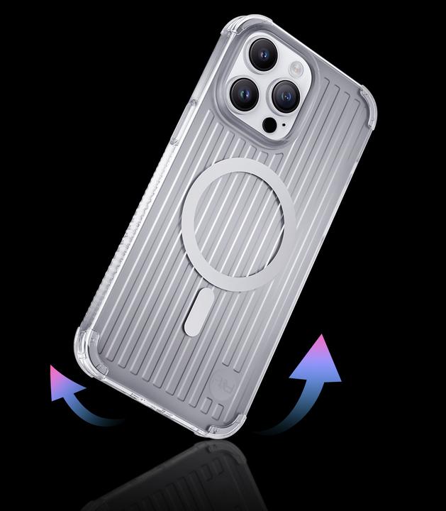 Produktbild Kingxbar PQY Exit Series Magnethülle für iPhone 14 Plus MagSafe Silber (Apple iPhone 14 Plus)