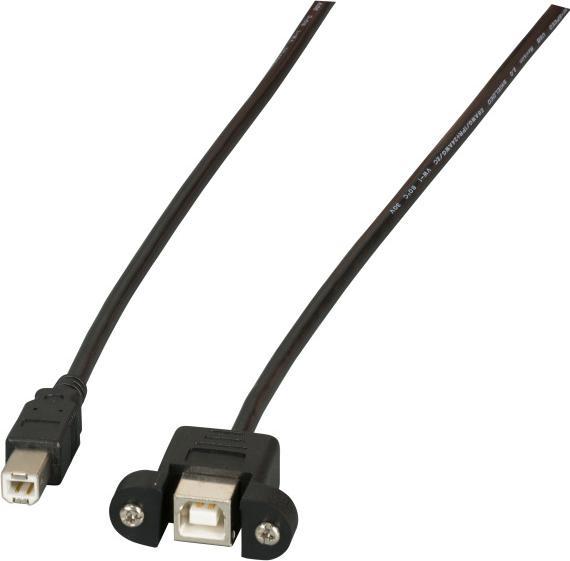 Produktbild EFB Elektronik USB2.0 Verlängerungskabel B-B, St.-Einbaubuchse, 1,8m, schwarz, Classic (K5293SW.1,8V2) (1.80 m, USB 2.0)