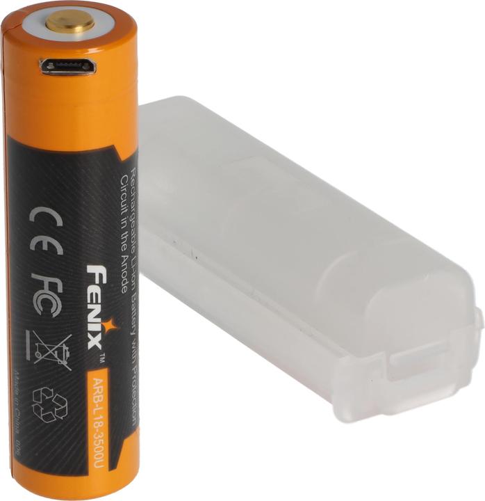 Fenix Akku 18650 geschützt mit USB Ladefunktion, mit AccuSafe