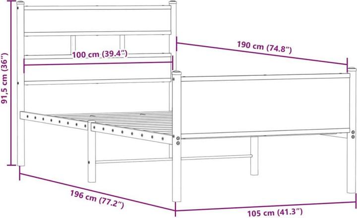 Image du produit vidaXL Bettgestell (100 x 190 cm)
