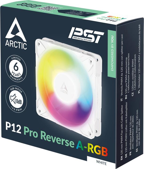 Actual product image Arctic Ventilateur de boitier P12 Pro Reverse RGB - 12cm (Blanc) (120 mm, 1 x)